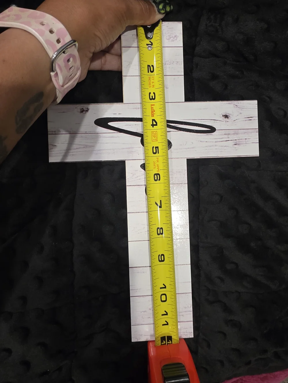 Set of 3 Wooden Wall Crosses - White with Black Script